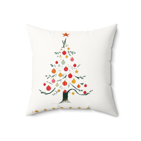 Festive Faux Suede Pillow - Christmas Tree Design for Holiday Decor - Image 3