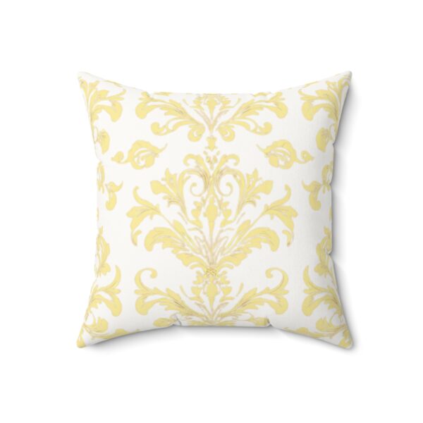 Elegant Floral Yellow Faux Suede Pillow | Chic Home Decor Accent - Image 4