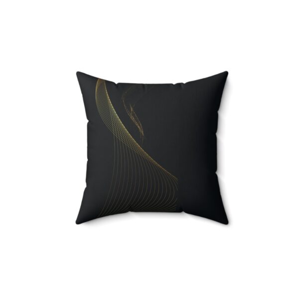 Elegant Faux Suede Decorative Pillow with Gold Accent - Image 2
