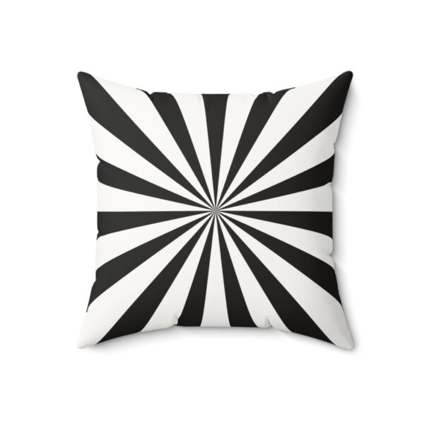 Black and White Striped Faux Suede Square Pillow - Modern Home Decor Accent - Image 3