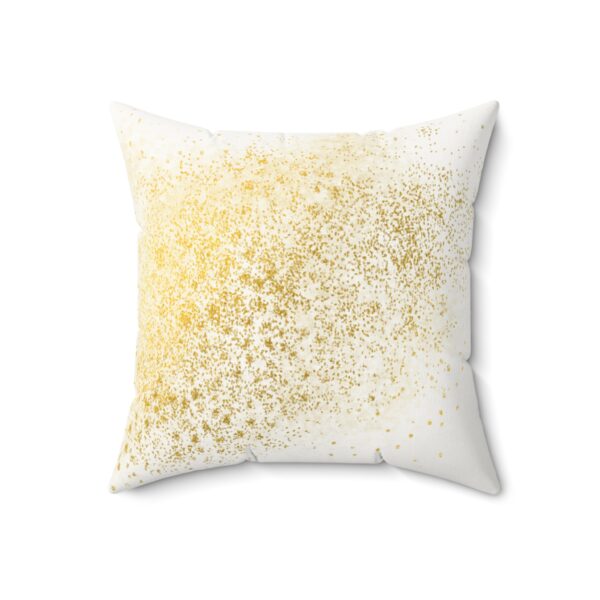 Elegant Faux Suede Square Pillow with Golden Sparkle Design - Image 4