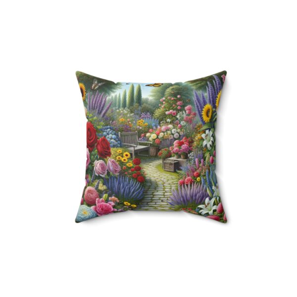 Garden Path Faux Suede Pillow – Vibrant Floral Decor for Relaxation and Comfort - Image 2
