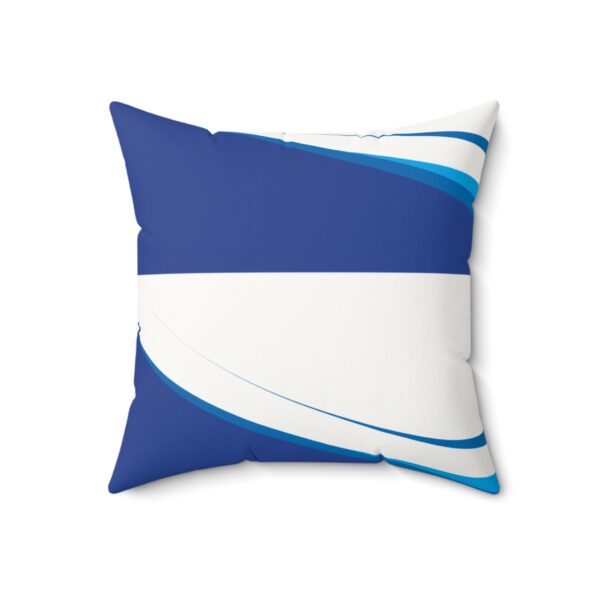Modern Faux Suede Square Pillow - Blue Waves Design for Home Decor - Image 3