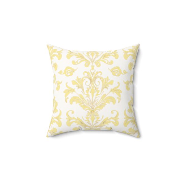 Elegant Floral Yellow Faux Suede Pillow | Chic Home Decor Accent - Image 2