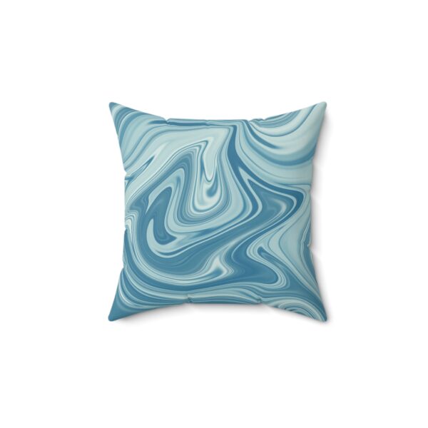 Textured Faux Suede Decorative Pillow - Soft Blue Swirl Art for Cozy Spaces - Image 2