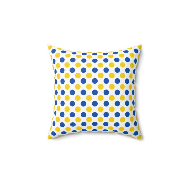 Vibrant Polka Dot Faux Suede Square Pillow - Image 2