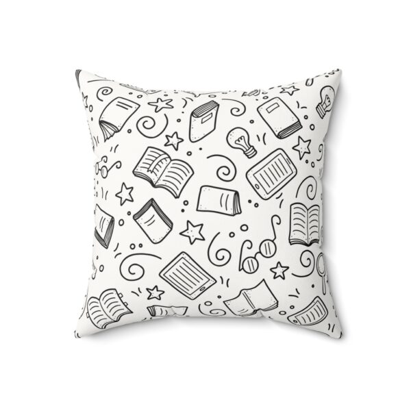 Literary Lover's Faux Suede Pillow - Cozy Book Theme Decor - Image 4