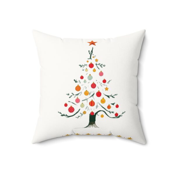 Festive Faux Suede Pillow - Christmas Tree Design for Holiday Decor - Image 4