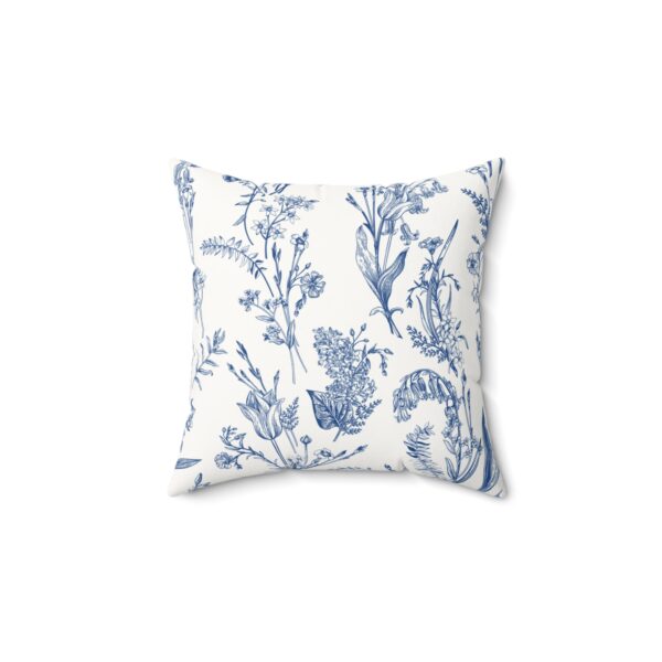 Botanical Faux Suede Square Pillow - Cozy Floral Home Decor - Image 2