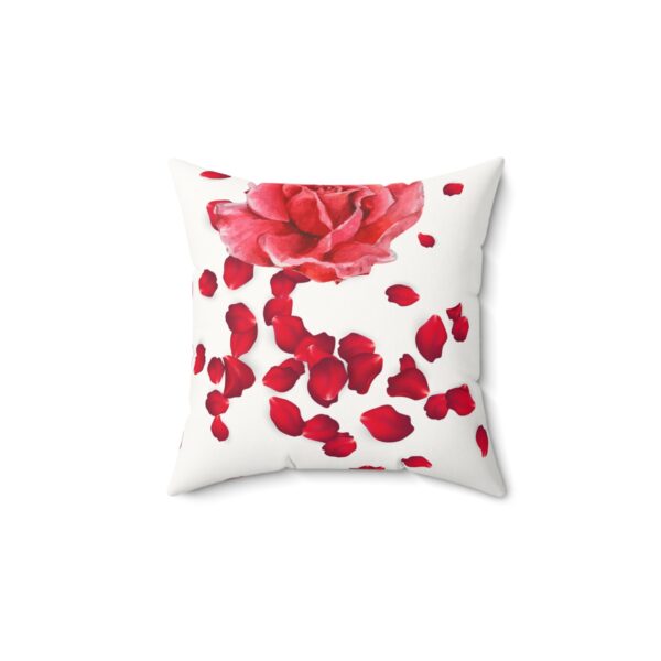 Romantic Faux Suede Pillow with Rose Petals, Floral Decorative Cushion, Home Decor, Gift for Her, Wedding, Anniversary