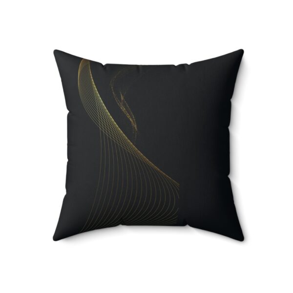 Elegant Faux Suede Decorative Pillow with Gold Accent - Image 4