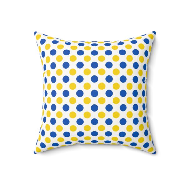 Vibrant Polka Dot Faux Suede Square Pillow - Image 4