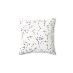 Floral Faux Suede Square Pillow - Elegant Home Decor