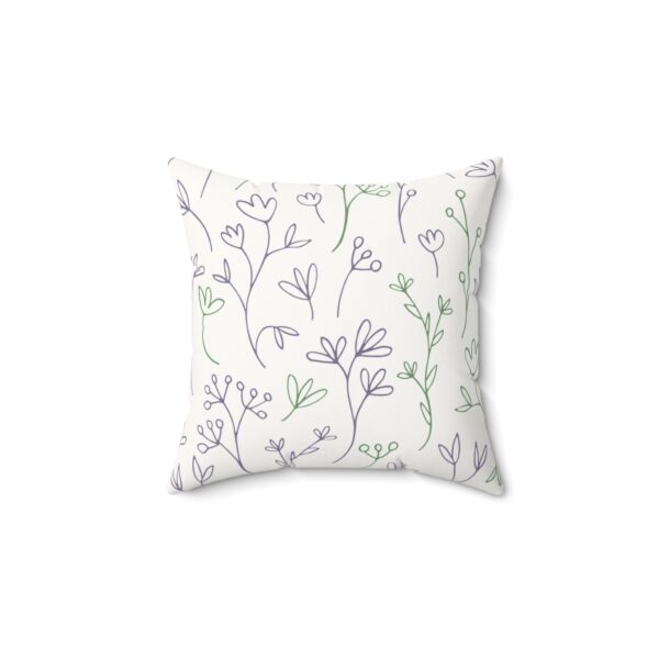 Floral Faux Suede Square Pillow - Elegant Home Decor