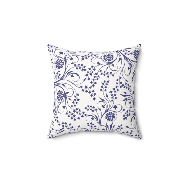 Elegant Floral Faux Suede Square Pillow for Cozy Living - Image 2