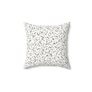 Modern Minimalist Faux Suede Square Pillow - Stylish Black & White Design