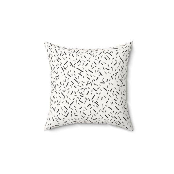 Modern Minimalist Faux Suede Square Pillow - Stylish Black & White Design