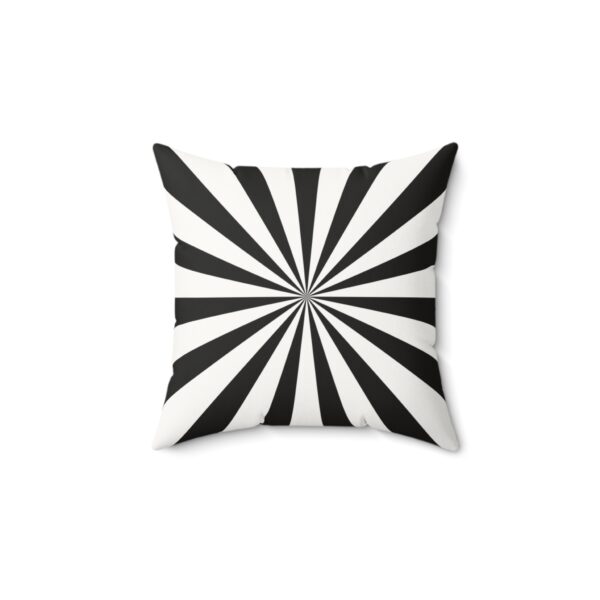 Black and White Striped Faux Suede Square Pillow - Modern Home Decor Accent - Image 2