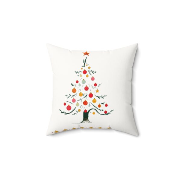 Festive Faux Suede Pillow - Christmas Tree Design for Holiday Decor