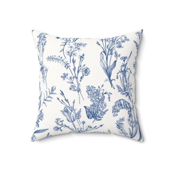 Botanical Faux Suede Square Pillow - Cozy Floral Home Decor - Image 3