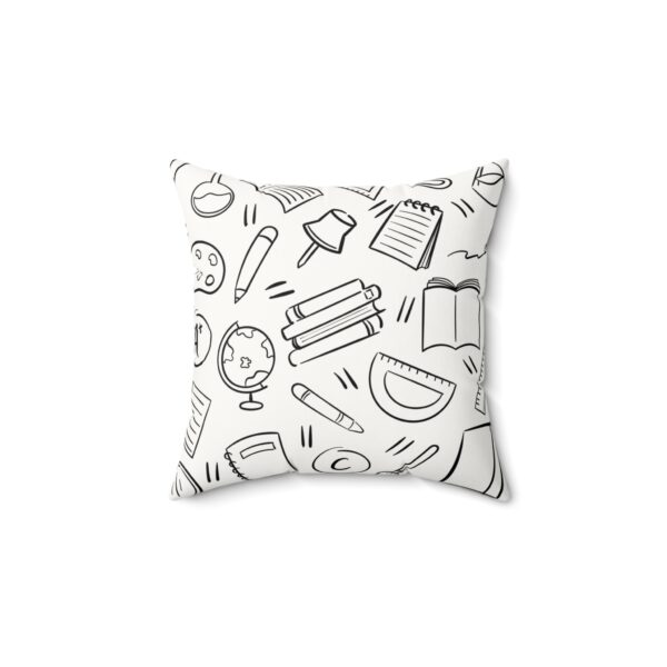Educational-Themed Faux Suede Square Pillow for Students - Perfect for Study Spaces - Image 2
