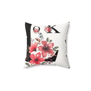 Floral Faux Suede Pillow - Elegant Home Decor for Cozy Spaces