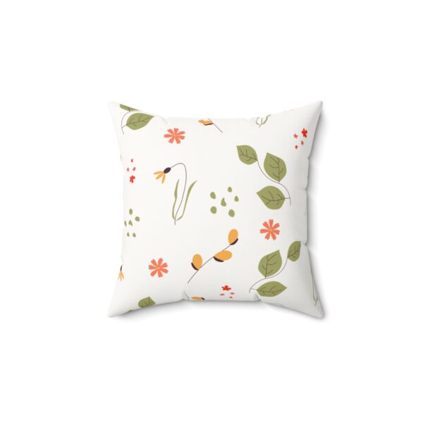 Botanical Faux Suede Square Pillow - Cozy Floral Accent for Home Decor - Image 2