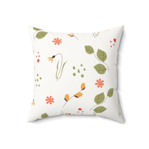 Botanical Faux Suede Square Pillow - Cozy Floral Accent for Home Decor - Image 4