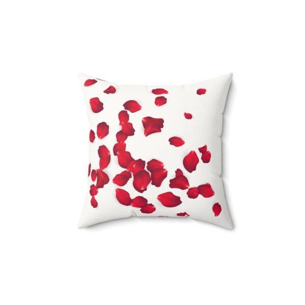 Romantic Faux Suede Pillow with Rose Petals, Floral Decorative Cushion, Home Decor, Gift for Her, Wedding, Anniversary - Image 2