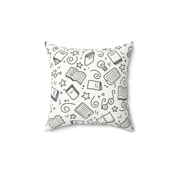 Literary Lover's Faux Suede Pillow - Cozy Book Theme Decor