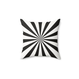 Black and White Striped Faux Suede Square Pillow - Modern Home Decor Accent