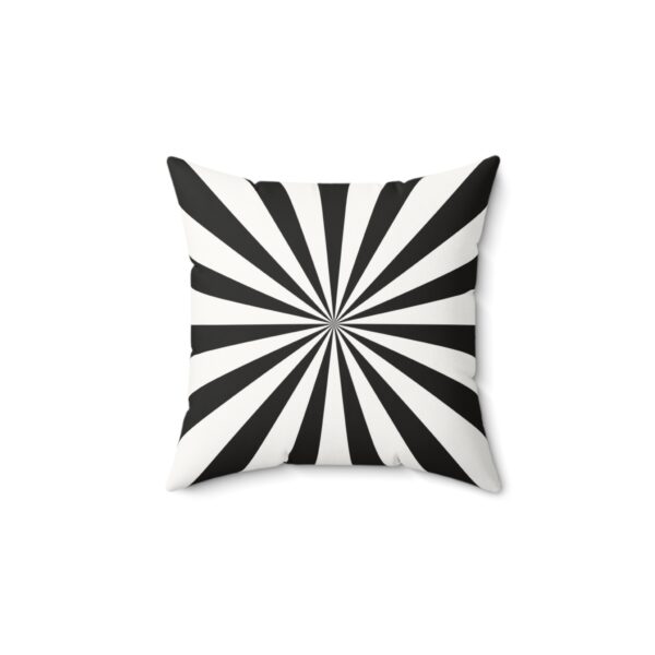 Black and White Striped Faux Suede Square Pillow - Modern Home Decor Accent