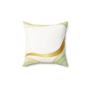 Elegant Faux Suede Square Pillow with Gold Accent