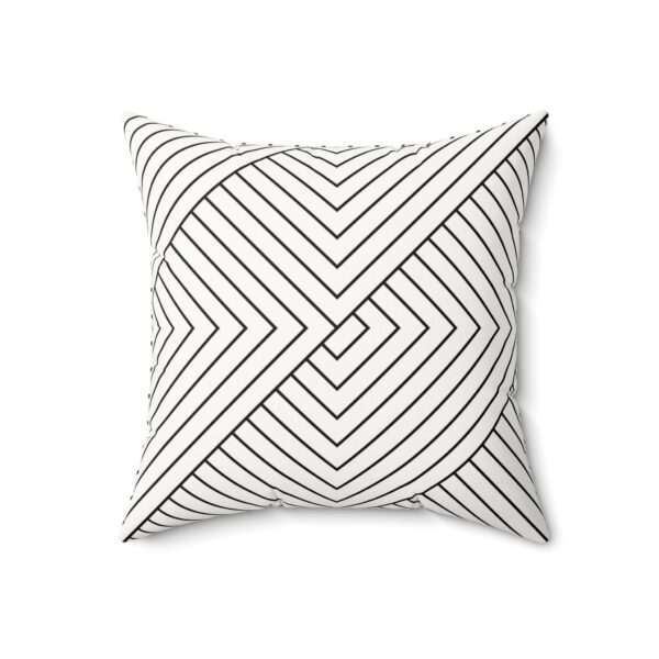 Modern Geometric Faux Suede Square Pillow - Decorative Cushion for Stylish Living Spaces - Image 3