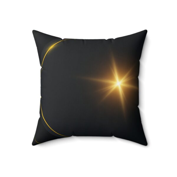 Elegant Faux Suede Decorative Pillow with Gold Accent - Image 3