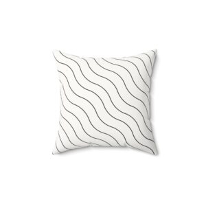 Modern Wave Pattern Faux Suede Pillow for Cozy Home Decor
