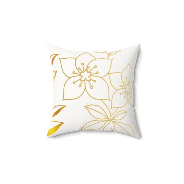 Elegant Floral Faux Suede Pillow - Stylish Home Décor - Image 2