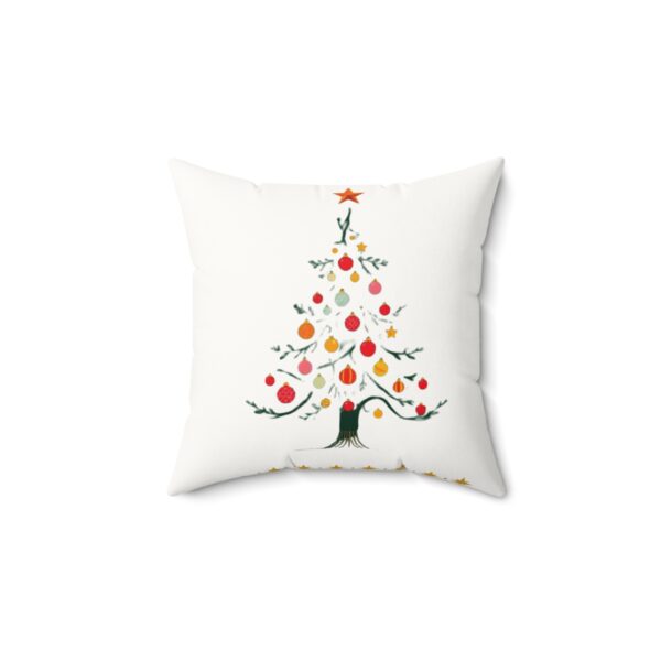 Festive Faux Suede Pillow - Christmas Tree Design for Holiday Decor - Image 2