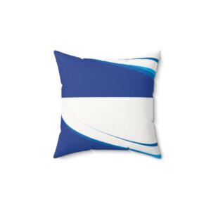 Modern Faux Suede Square Pillow - Blue Waves Design for Home Decor