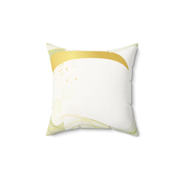 Elegant Faux Suede Square Pillow with Gold Accent - Image 2
