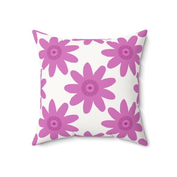 Floral Faux Suede Pillow – Cozy Home Decor for Spring & Summer - Image 3