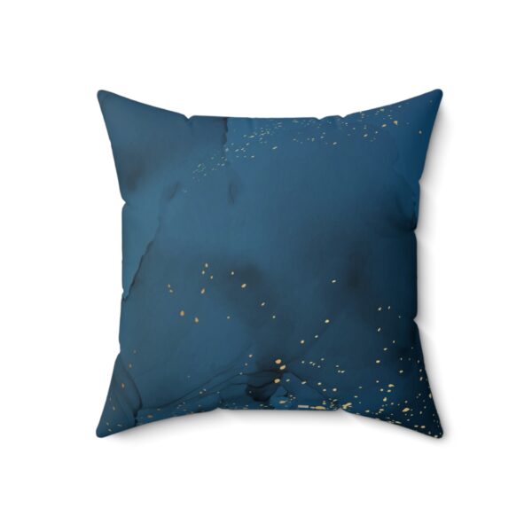Elegant Faux Suede Square Pillow - Teal Geometric Design with Gold Accents - Image 4