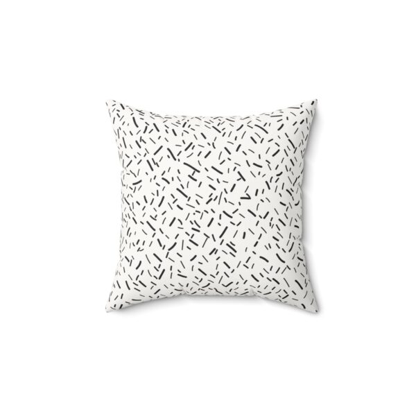 Modern Minimalist Faux Suede Square Pillow - Stylish Black & White Design - Image 2