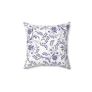 Elegant Floral Faux Suede Square Pillow for Cozy Living