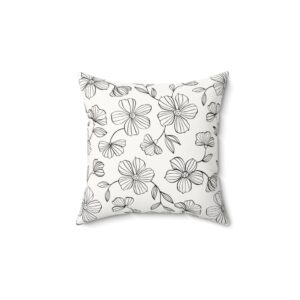 Floral Design Faux Suede Pillow - Cozy Home Decor for Spring