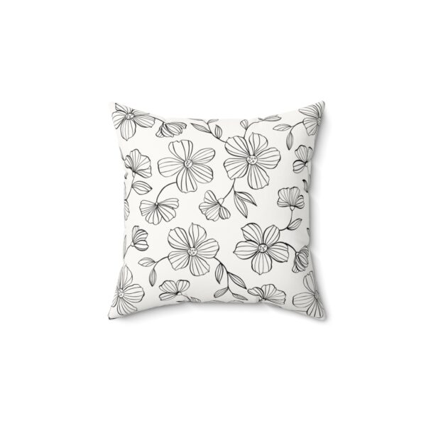 Floral Design Faux Suede Pillow - Cozy Home Decor for Spring