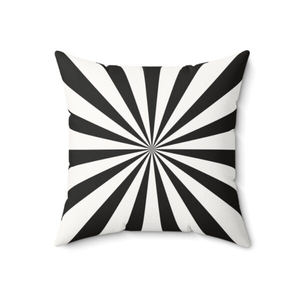 Black and White Striped Faux Suede Square Pillow - Modern Home Decor Accent - Image 4