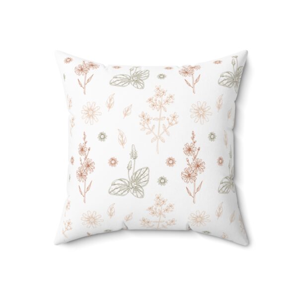 Floral Patterned Spun Polyester Square Pillow - Cozy Home Décor Accent - Image 4