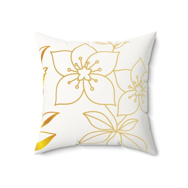 Elegant Floral Faux Suede Pillow - Stylish Home Décor - Image 4