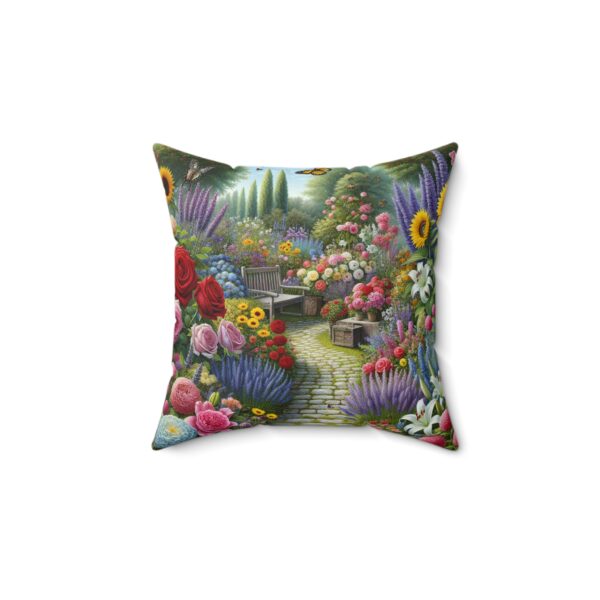 Garden Path Faux Suede Pillow – Vibrant Floral Decor for Relaxation and Comfort